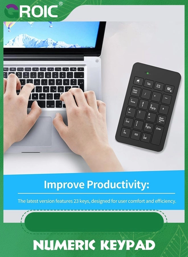 Wireless Number Pad - 2.4GHz 23 Keys + Mouse Pad + Wireless Mouse - Adjustable DPI