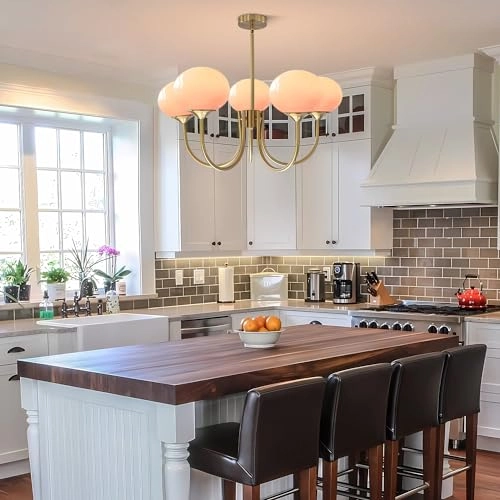 5 Light Globe Sputnik Chandelier - Dimmable