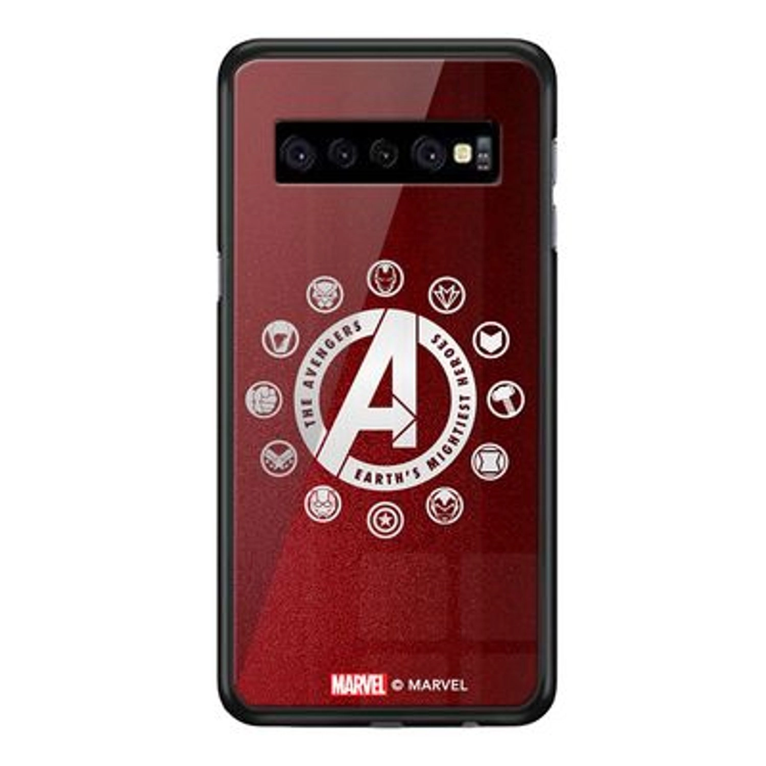 Wackylicious Avengers Character Logos Back Case for Galaxy S10