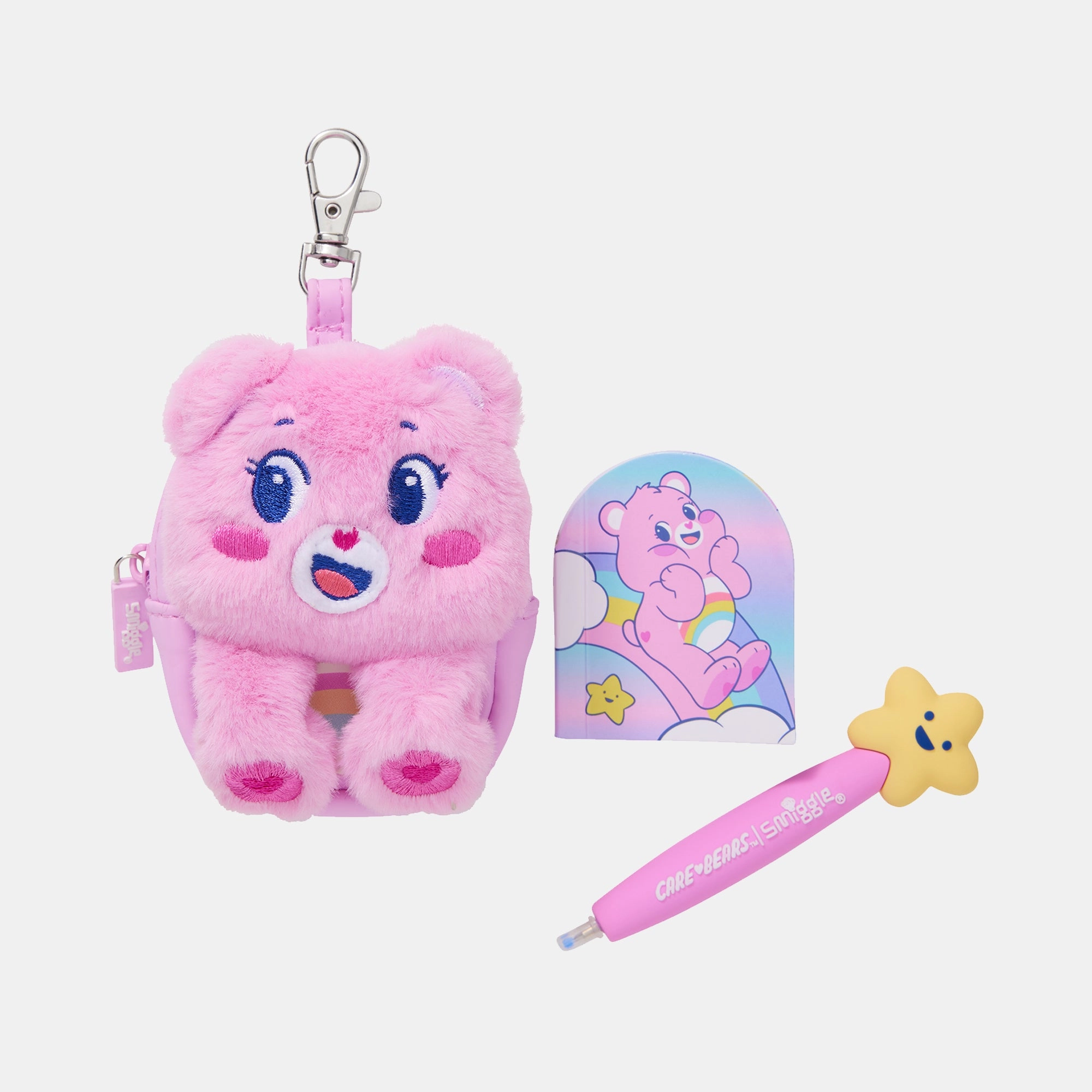 Smiggle Mini Pen Pals Notepad Keyring - Care Bears