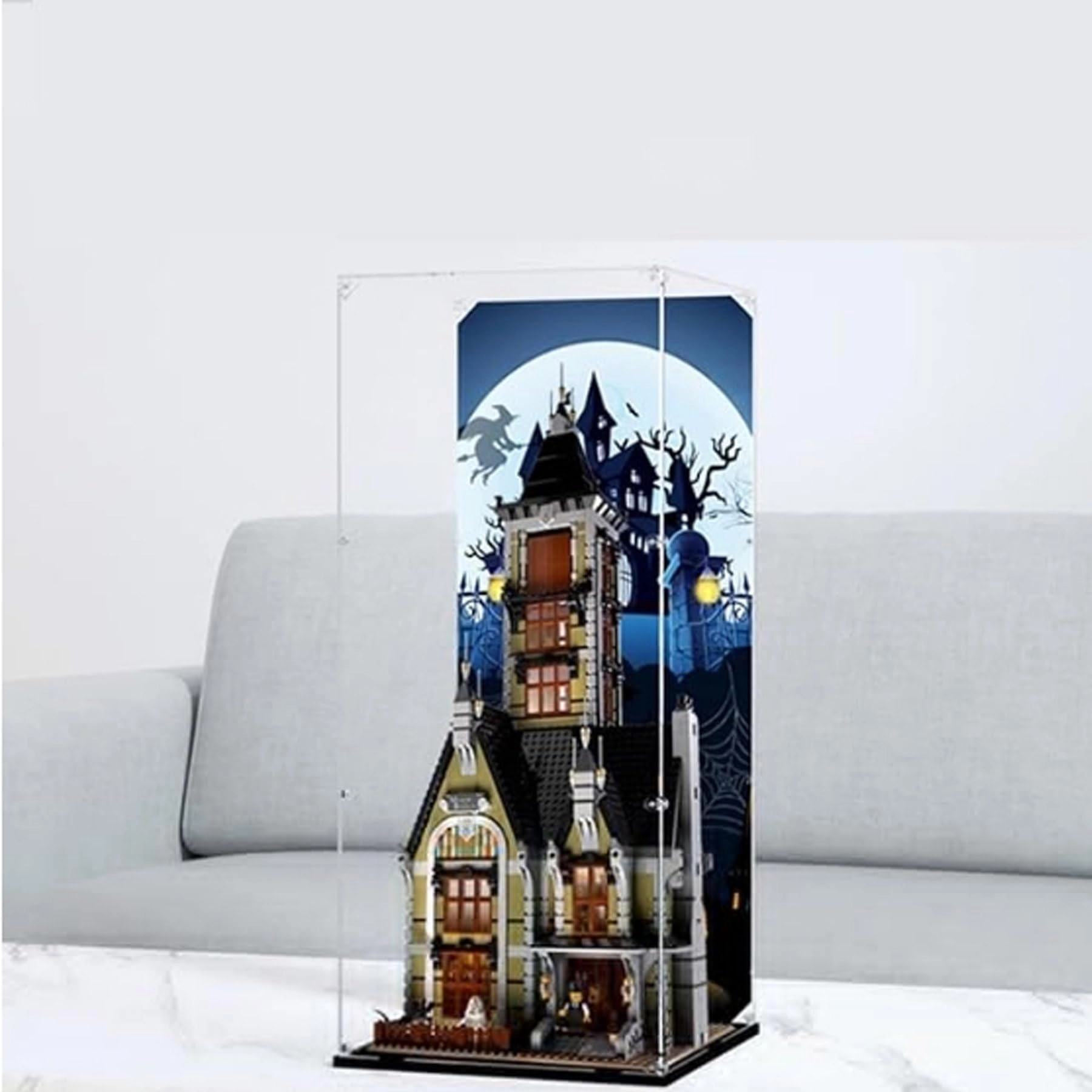 FEIRUBO Acrylic Display Box - Dustproof Compatible with Lego 10273 Wooden Base