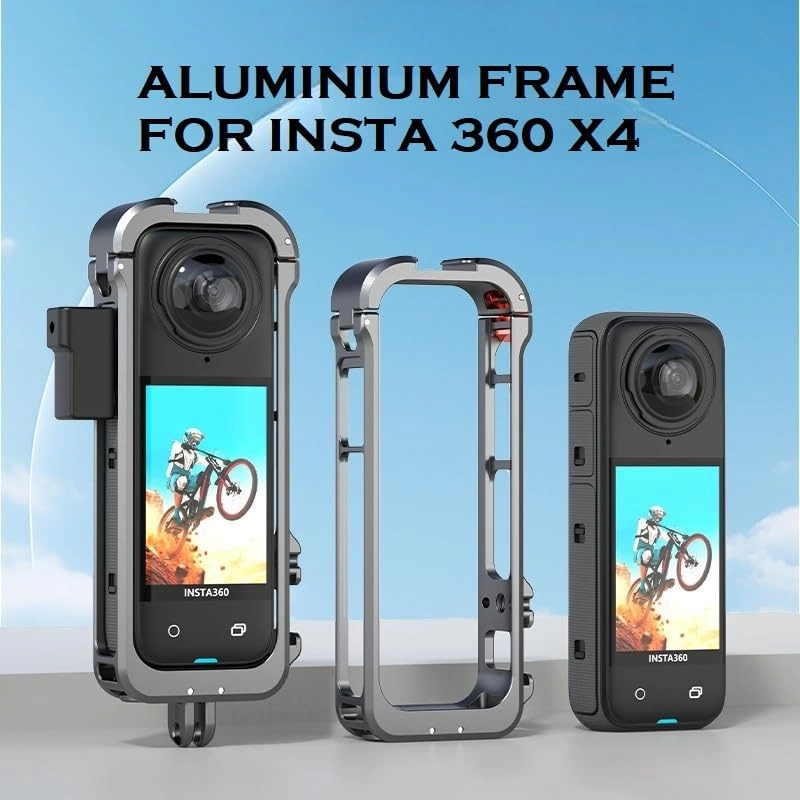 Aluminium Frame for Insta360 X4 - Cold Shoe Mounts Tripod Compatibility