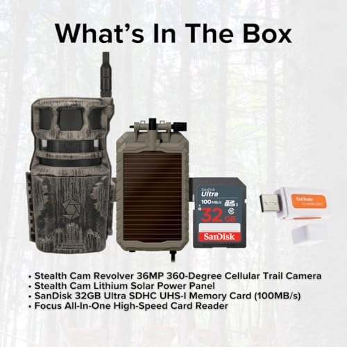 Revolver - 36MP + Lithium Solar Power Panel + Ultra SDHC UHS-I Memory Card - 32GB + SD Card Reader and Writer