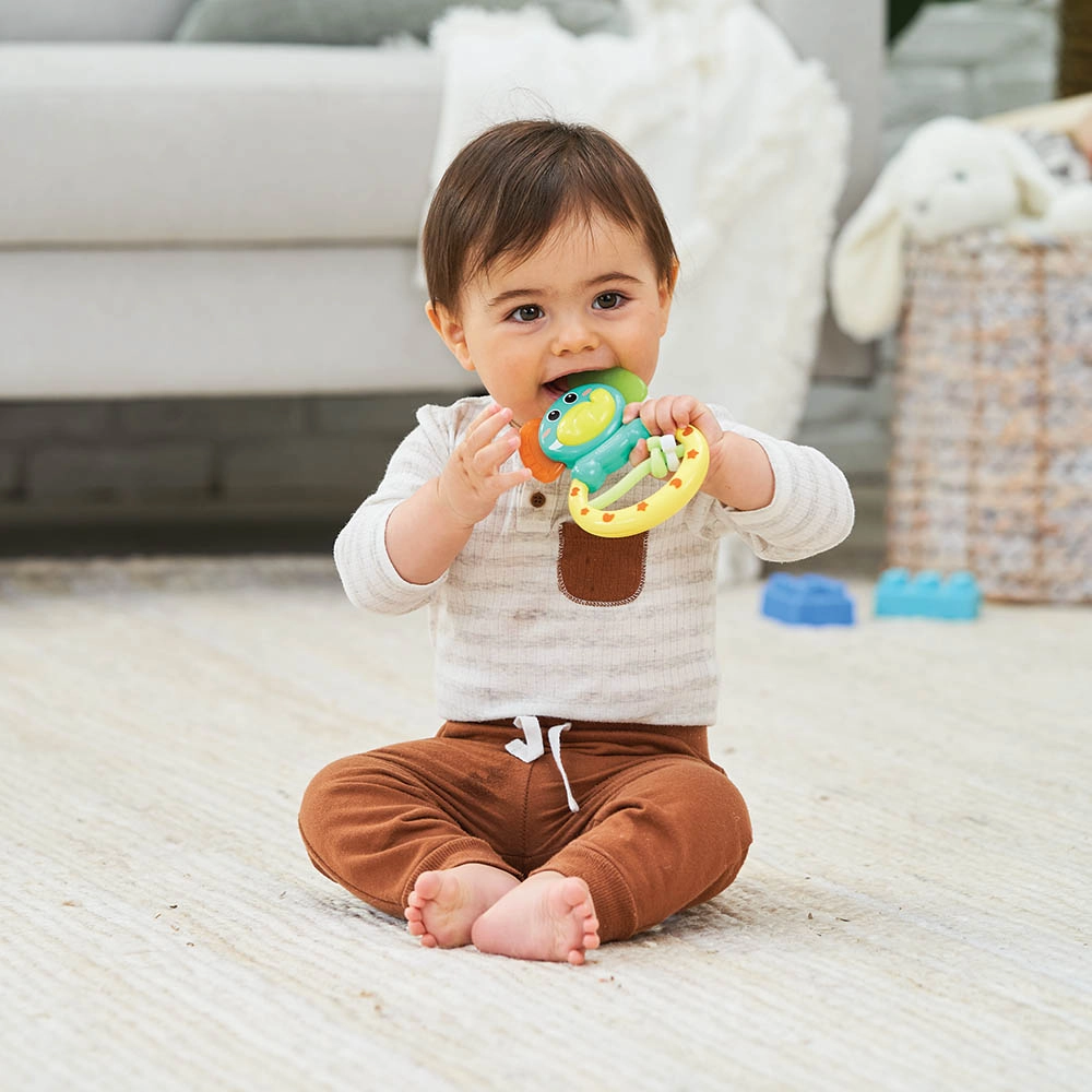 Rattle & Teether - 0 month BPA-free Elephant