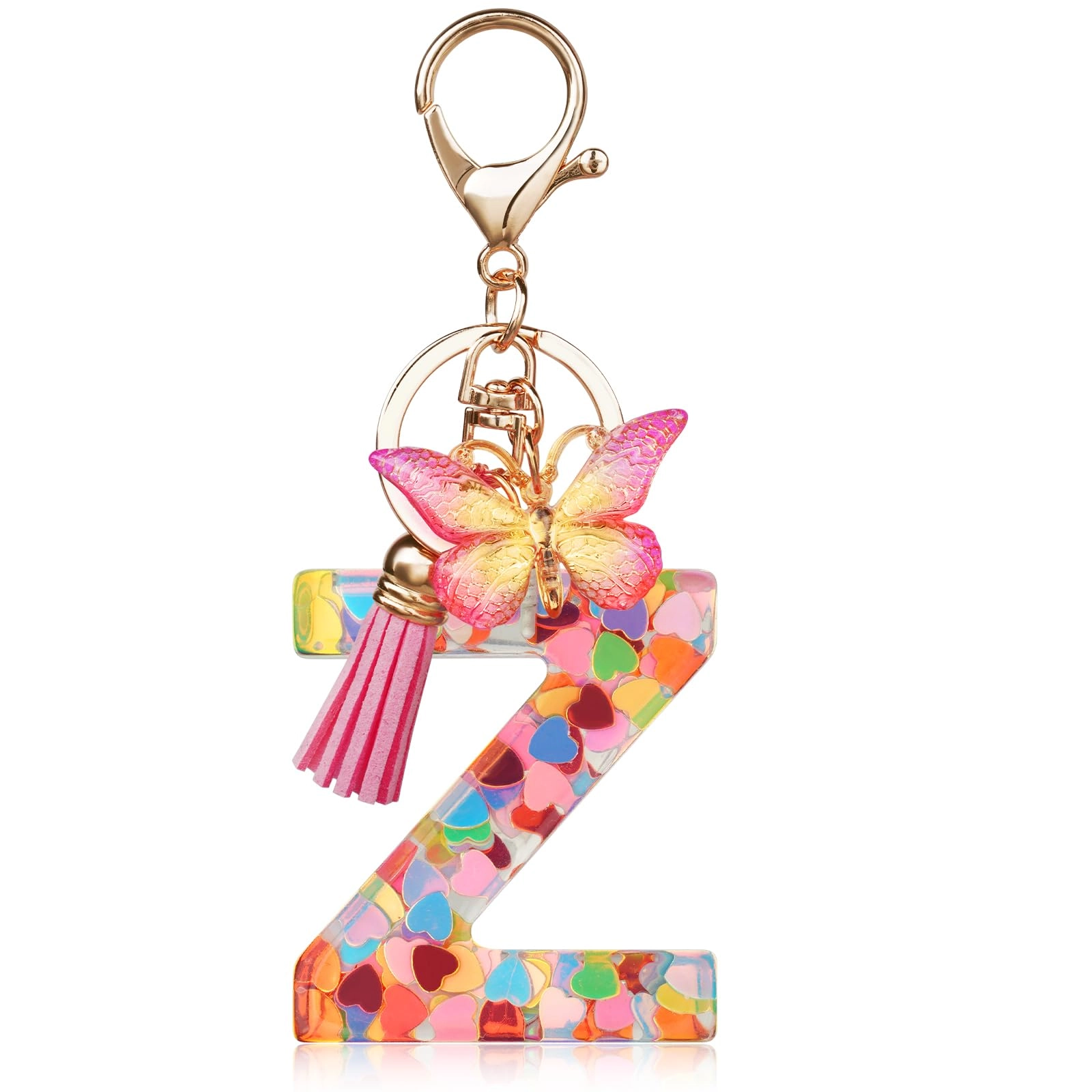 Initial Letter Keychain - Butterfly