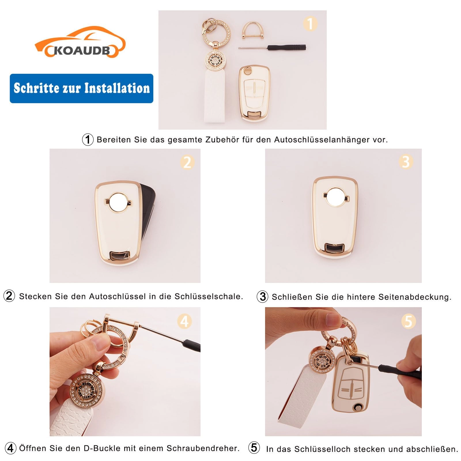 Car Key Cover - Thermoplastic Polyurethane (TPU) 2 Button Flip Folding