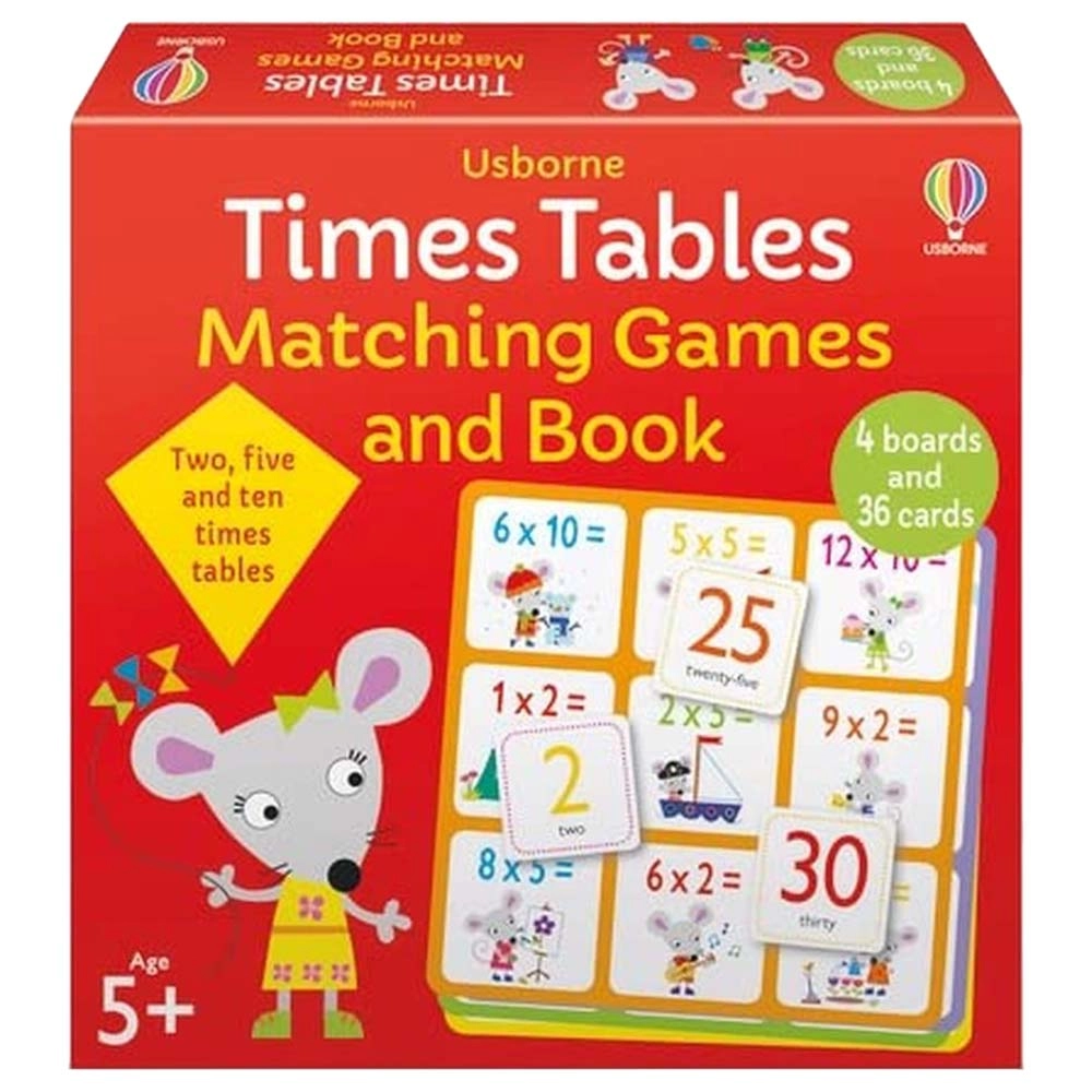 Usborne Books Times Tables Matching Games and Book - Suitable for 5 years & above