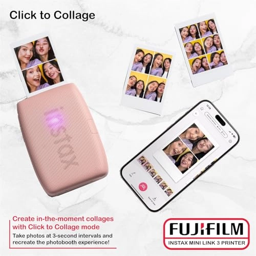 INSTAX MINI LINK 3 + Instax Mini Film - 40 Sheets + Instax Mini LINK 3 Protective Case - Green + Camera and Lens Cleaning Cloth