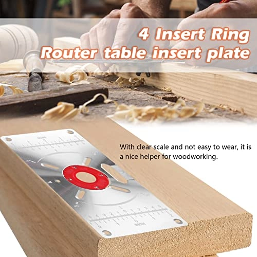 Router Table Insert Plate - 235 x 120 x 8mm 4 Rings