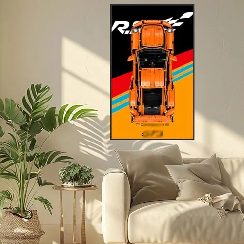 Display Wall Mount - Lego Technic Porsche 911 GT3 RS (42056) 75 x 45 cm
