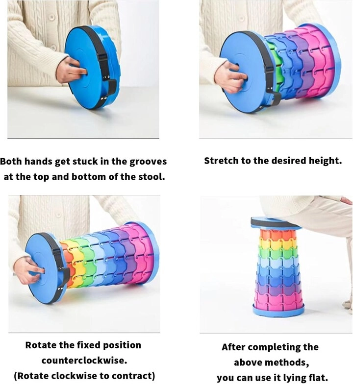 Round Rainbow Folding Stool - 400 lbs