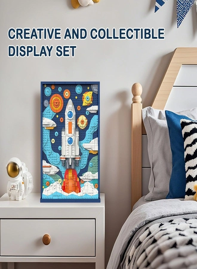 Micro Brick Rocket - DIY Space Rocket Model 3D Wall Art