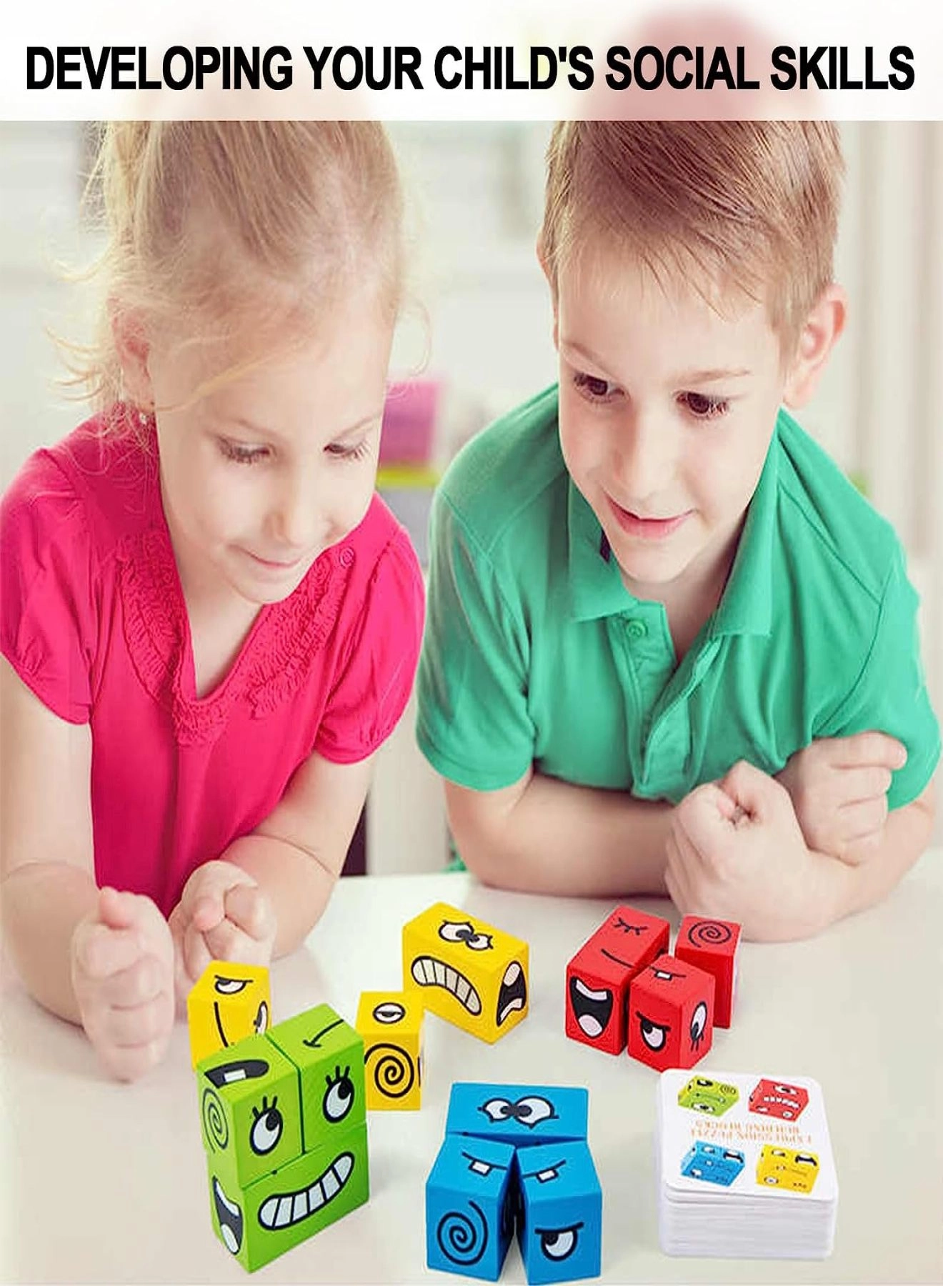 Face Changing Expressions Wooden Block Puzzles - 3+ Years 16 pieces