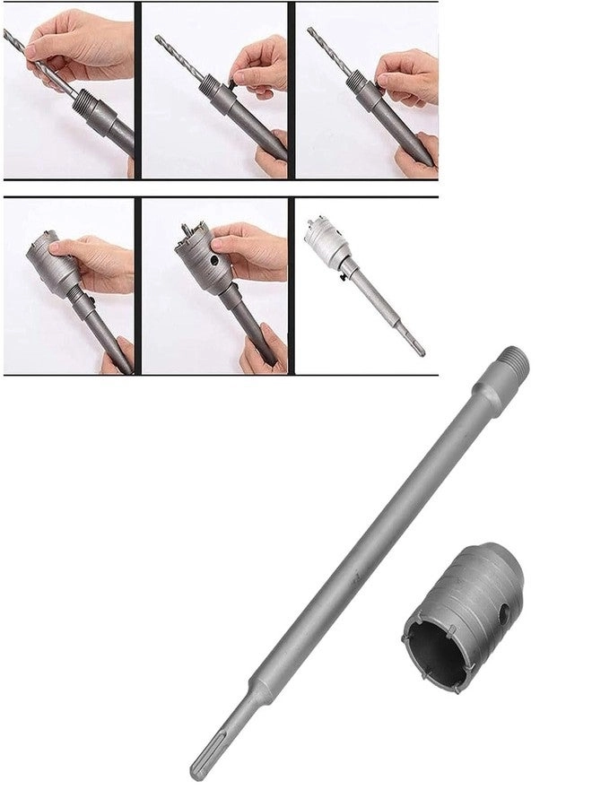 Masonry Hole Saw Cutter + Extension Shank Drill Bit + Wrench - 60mm to 300mm Brick Concrete Cement Stone