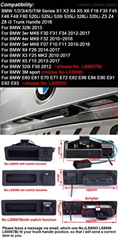 Boot Handle Reversing Camera - Night vision 1280 x 720 pixels