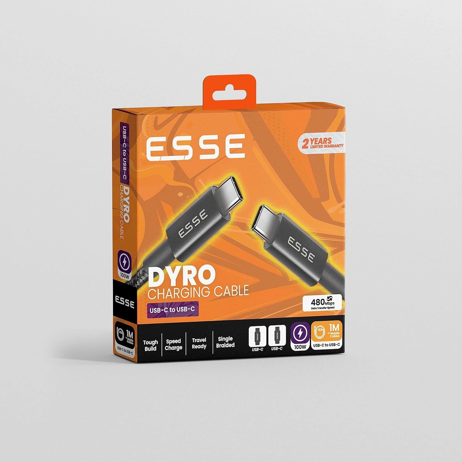 ESSE Fast Charging Cable 100W Type C to Type C 1m