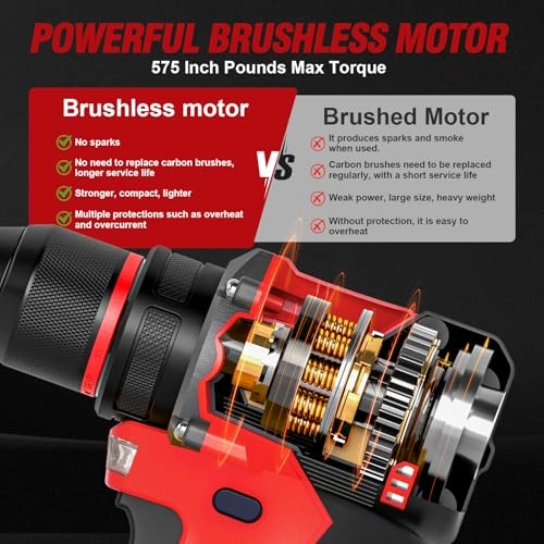 Cordless Brushless Power Drill - 4000 Milliamp Hours