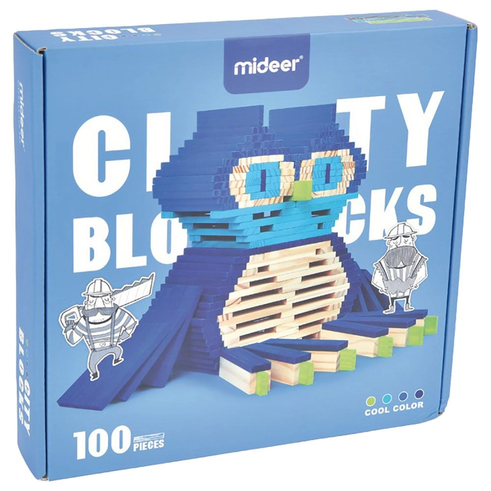 MIDEER Wooden City Blocks - 100 pcs