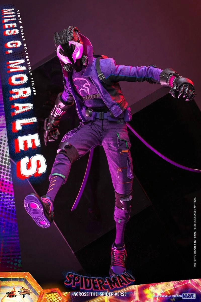 Miles G Morales - Spider-Man: Across the Spider-Verse Sixth Scale Action Figure - LED light-up Prowler gauntlets