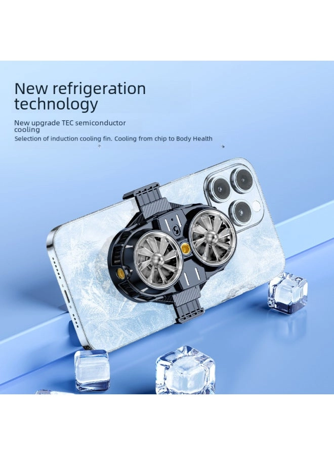FS06 - Dual-fan Semiconductor Mobile Phone Radiator Live Digital Display