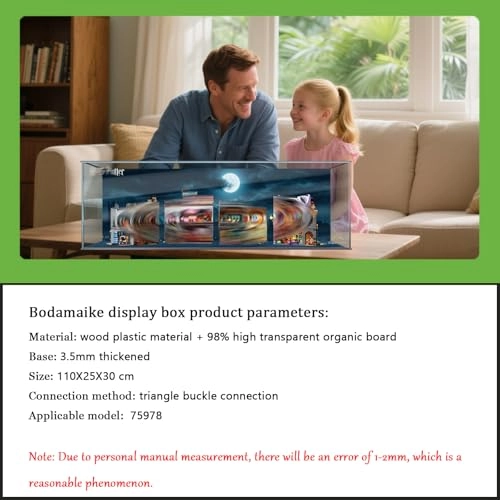 Lego Acrylic Display Case (75978) - 110 x 25 x 35 cm Dustproof Transparent