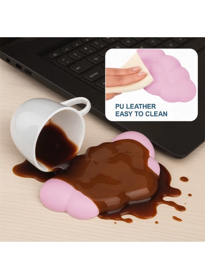 Keyboard Wrist Rest - Memory Foam + Mouse Wrist Rest - Non-slip PU leather base