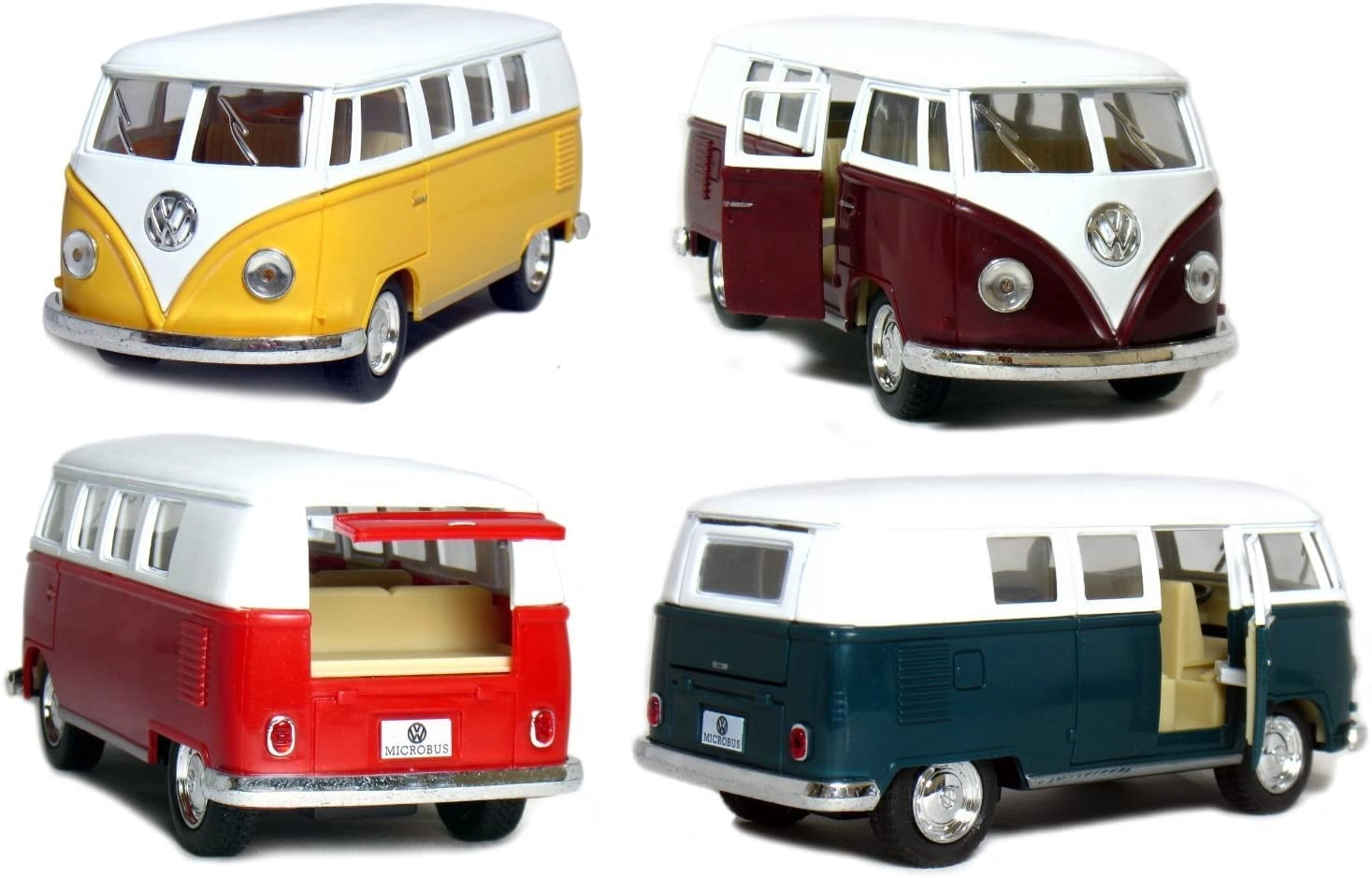 Kinsmart 1962 VW Classic Bus - 1:32 4pcs