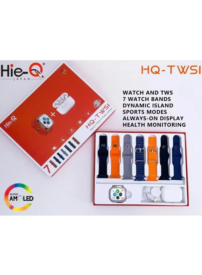 Smart Watch - Touchscreen Waterproof + Wireless Earbuds - True Wireless