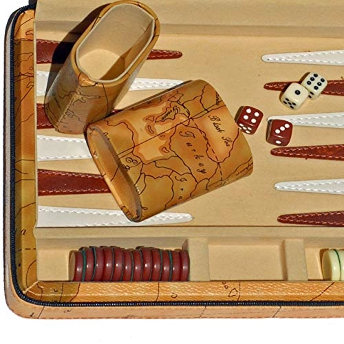 Backgammon Board - Magnetic Map Style + Carrying Strap