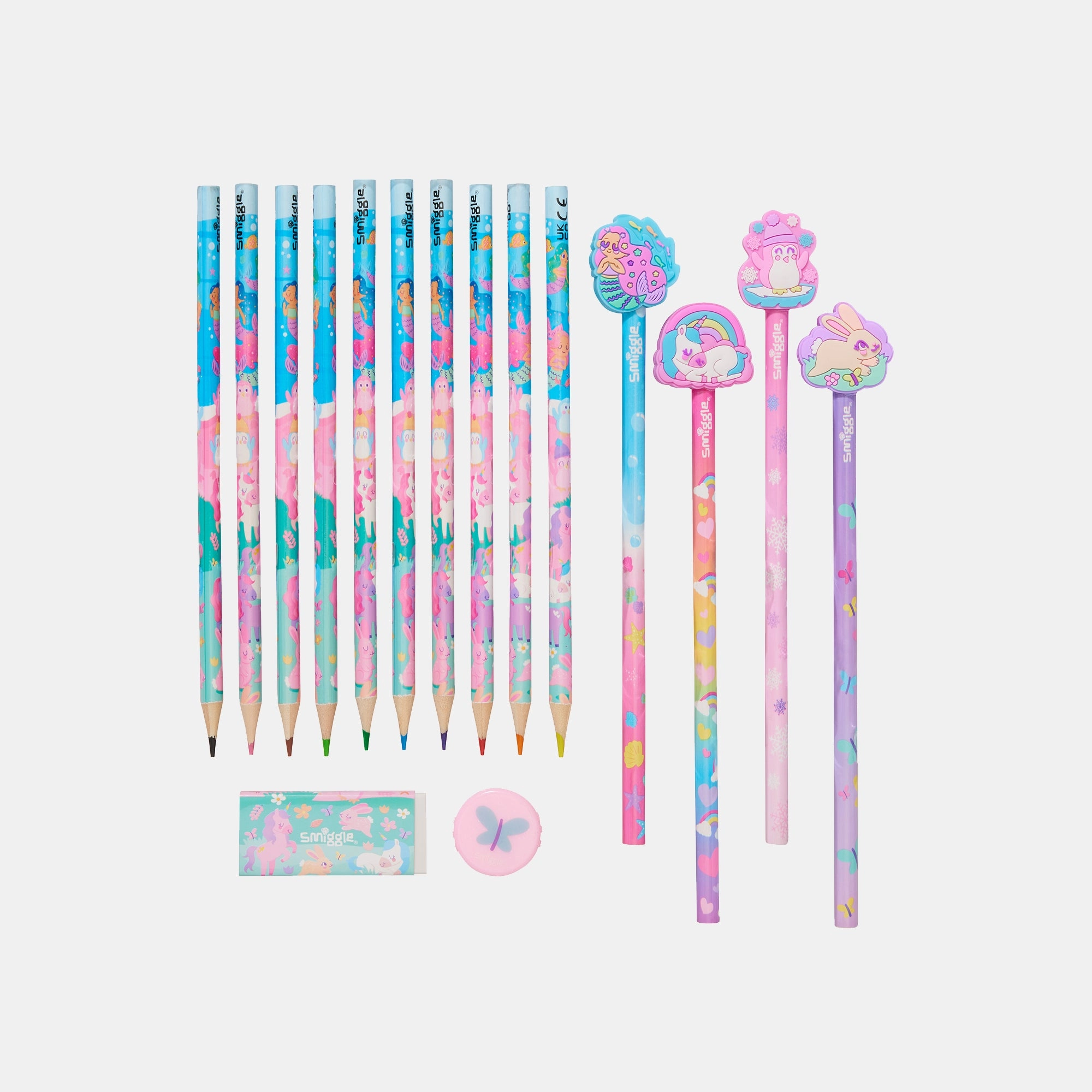 Graphite Pencil - 4 + Coloured Pencil - 12 + Eraser + Sharpener