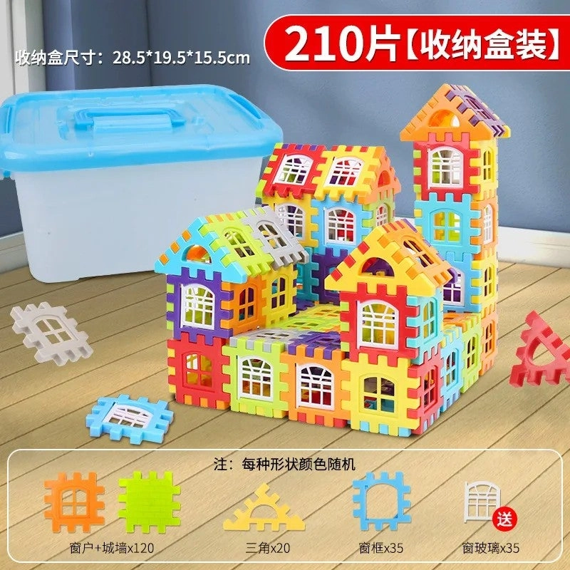 Bluejw Large Plastic Building Blocks - 210 pcs