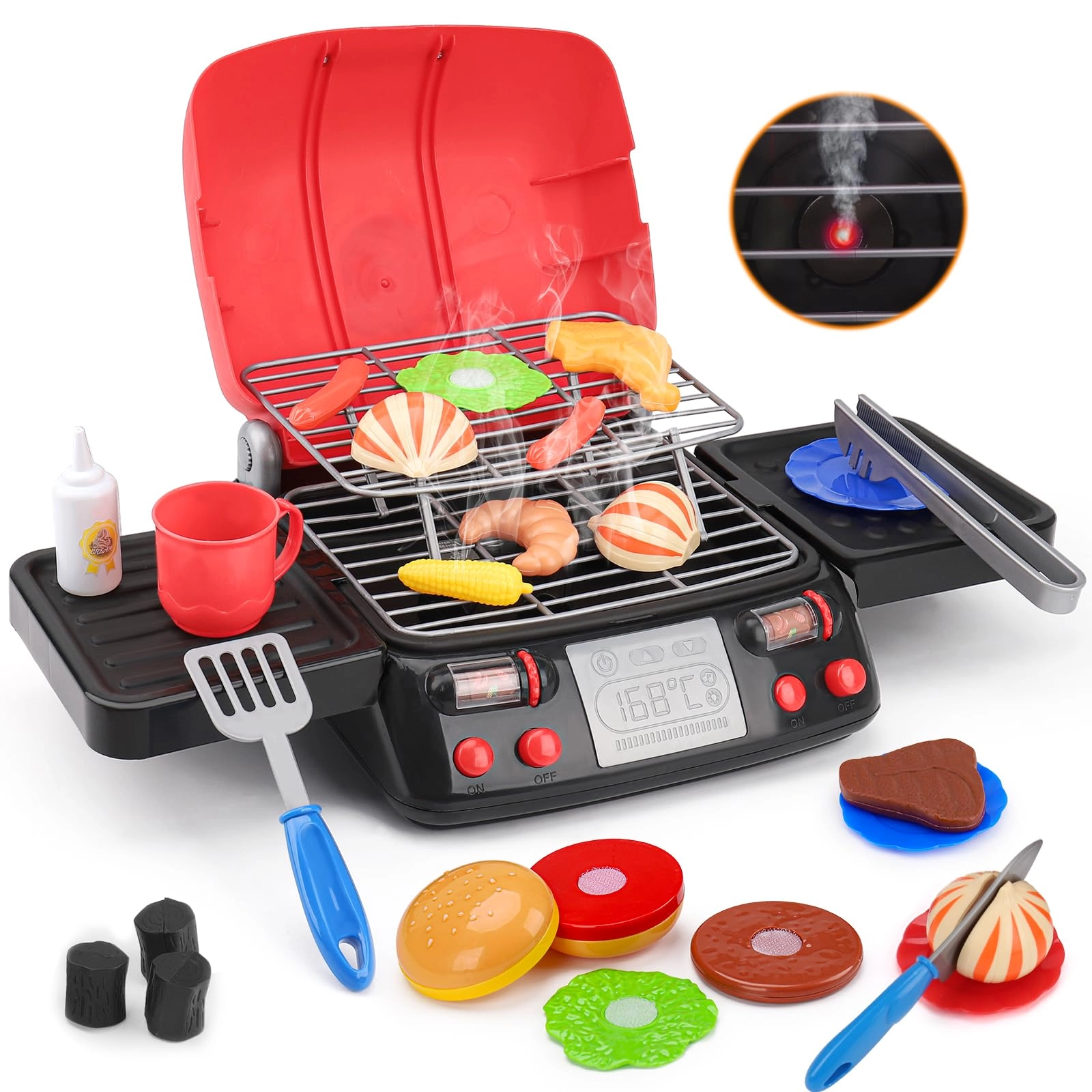 augtoy Kids Play Food Grill - Smoke Sound Light