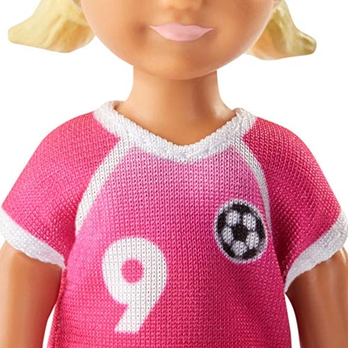 Barbie Soccer Coach Playset - Brunette Coach Doll Student Doll Accessories Ages 3+