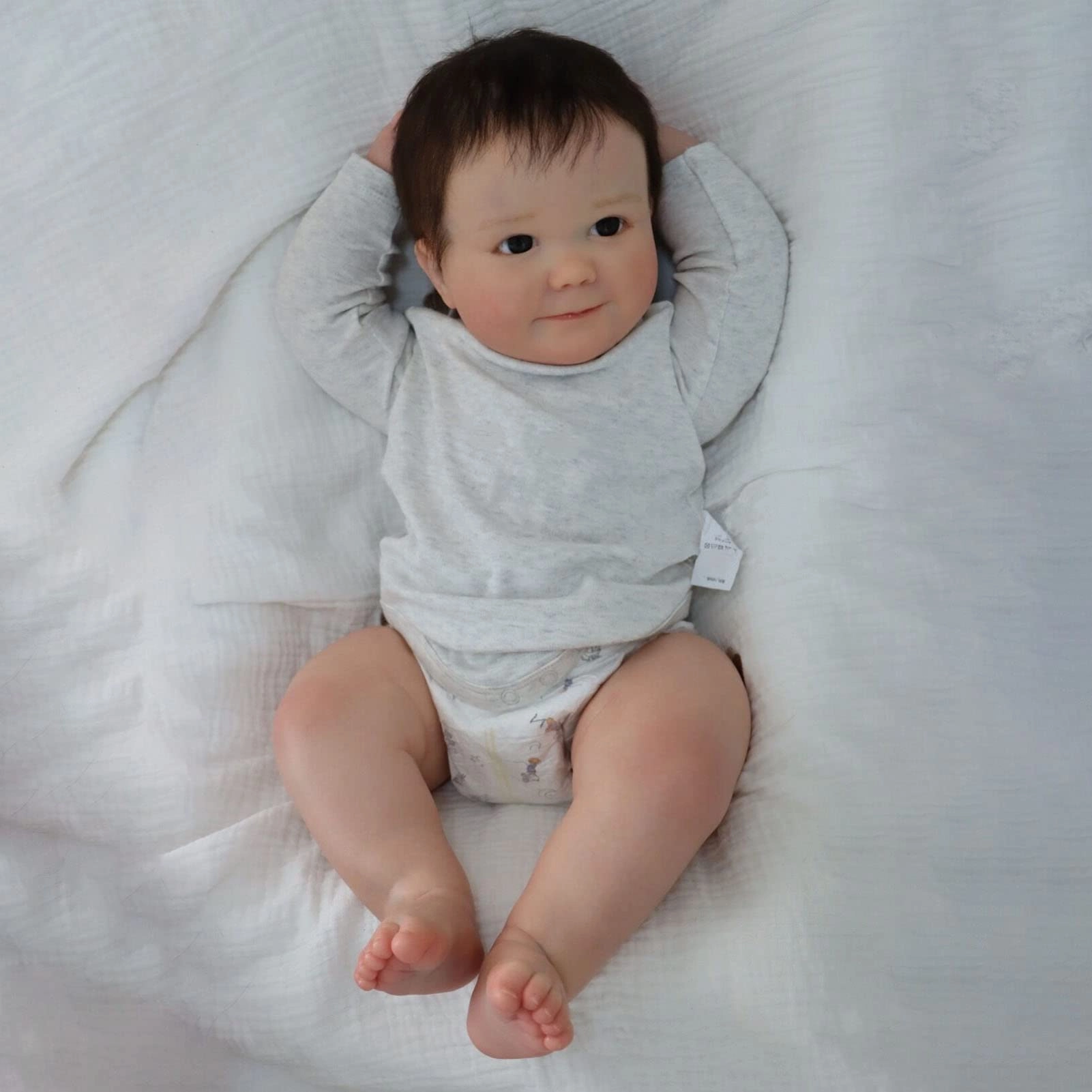 Reborn Baby Doll - 24 Inch Vinyl Cotton Body Pink Yarn Skirt Ages 3+