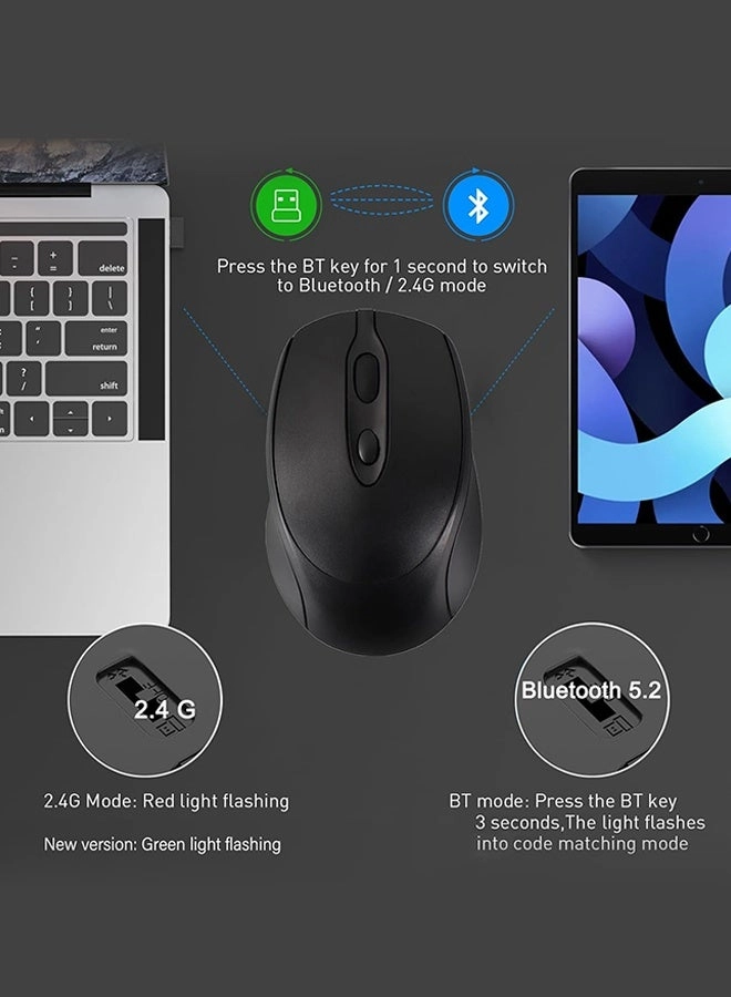 Wireless Gaming Mouse - 2.4G Bluetooth USB-C Wired