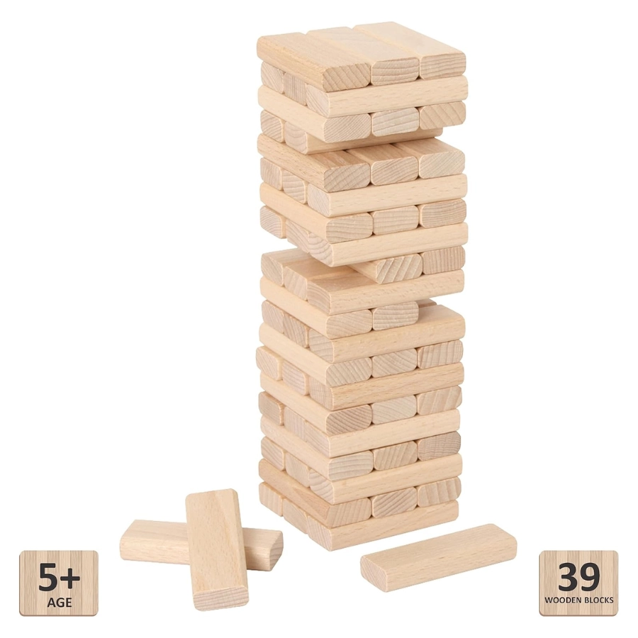 Wooden Stacking Tower - 39 pcs