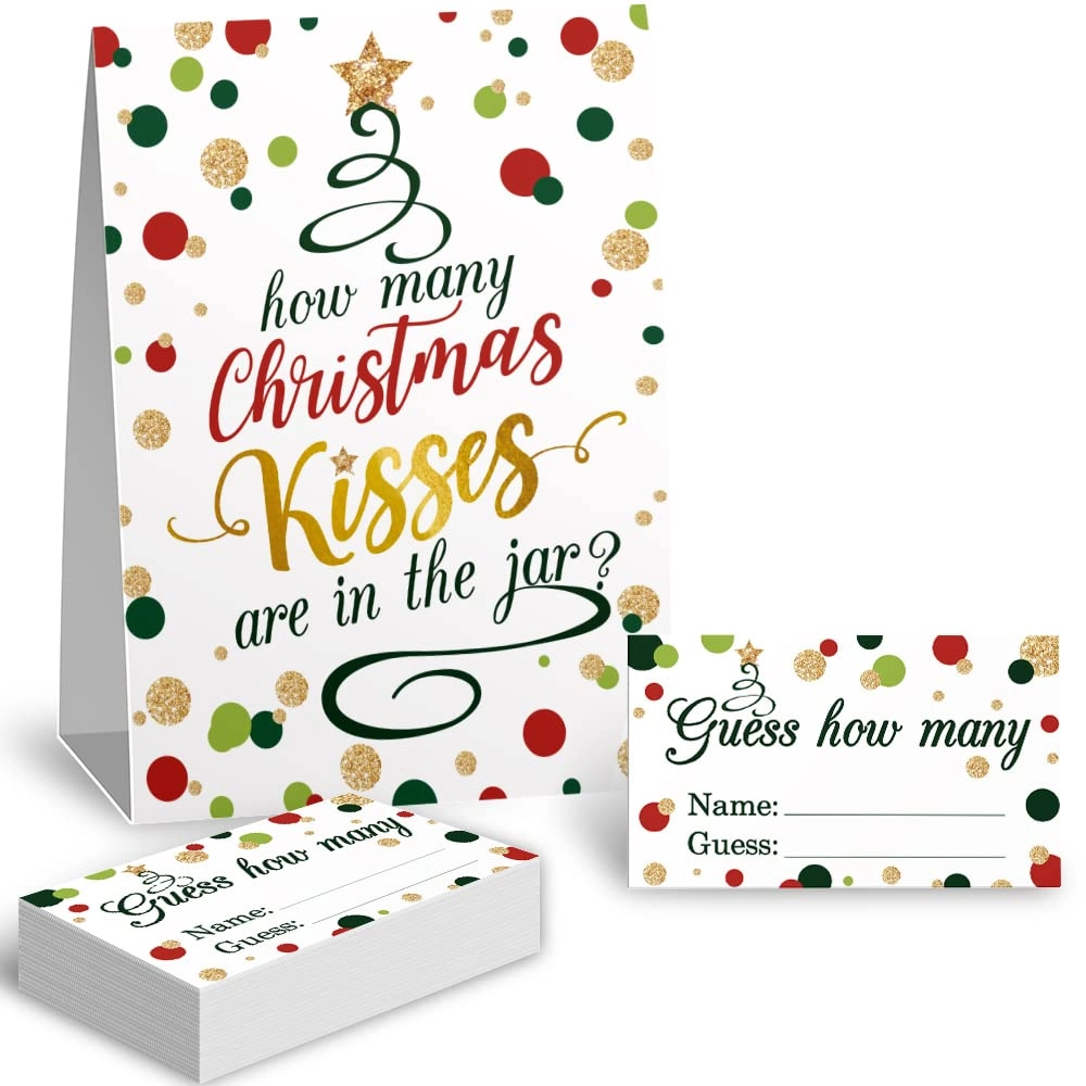 Guess How Many Christmas Theme Party Game Cards Kit - 1 piece
