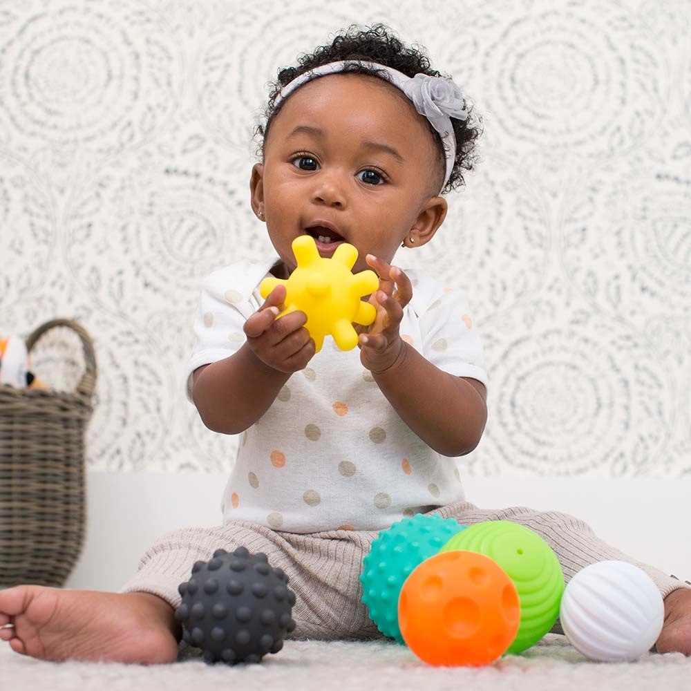 Textured Multi Ball Sensory Toy Set - 6 months BPA-free 6 Pcs