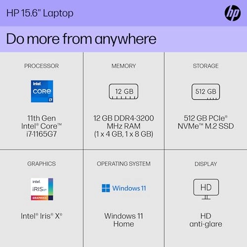 i7 11th gen 15-dy2718nr - 15.6'' Core i7-1165G7 12GB DDR4 512GB SSD