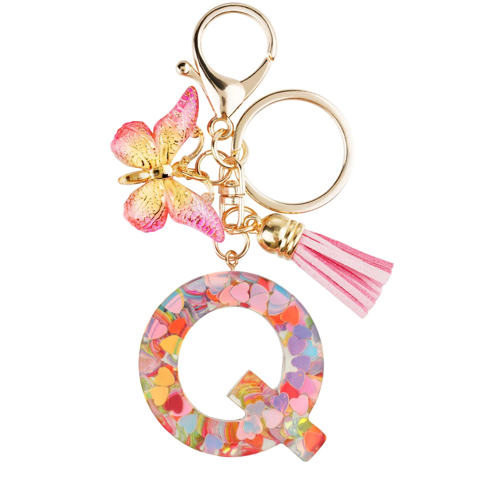 Initial Letter Keychain - Butterfly