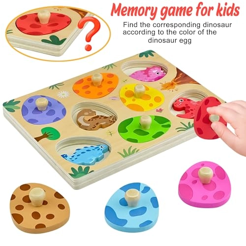 Dino Eggs Wooden Puzzle - 1 Year 8 pieces