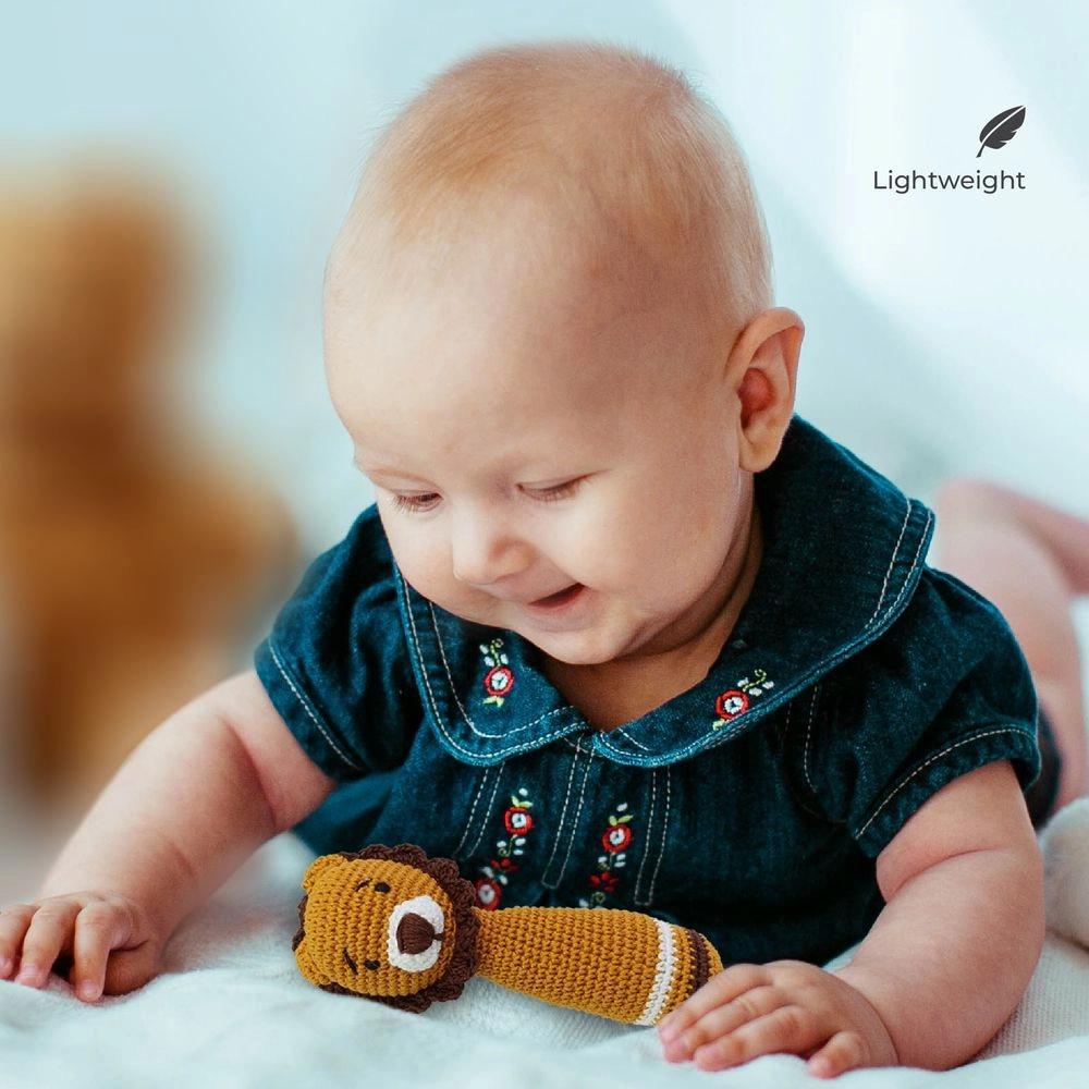 Crochet Ring Rattle Toy - Suitable for 0 month & above premium cotton yarn Tiger