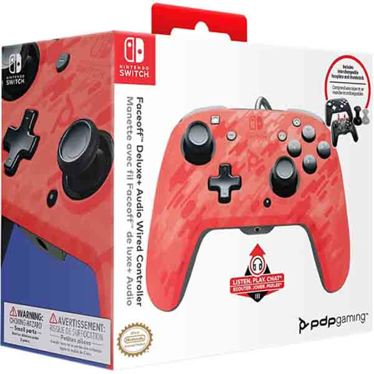 Nintendo Switch Faceoff Controller Camo Red