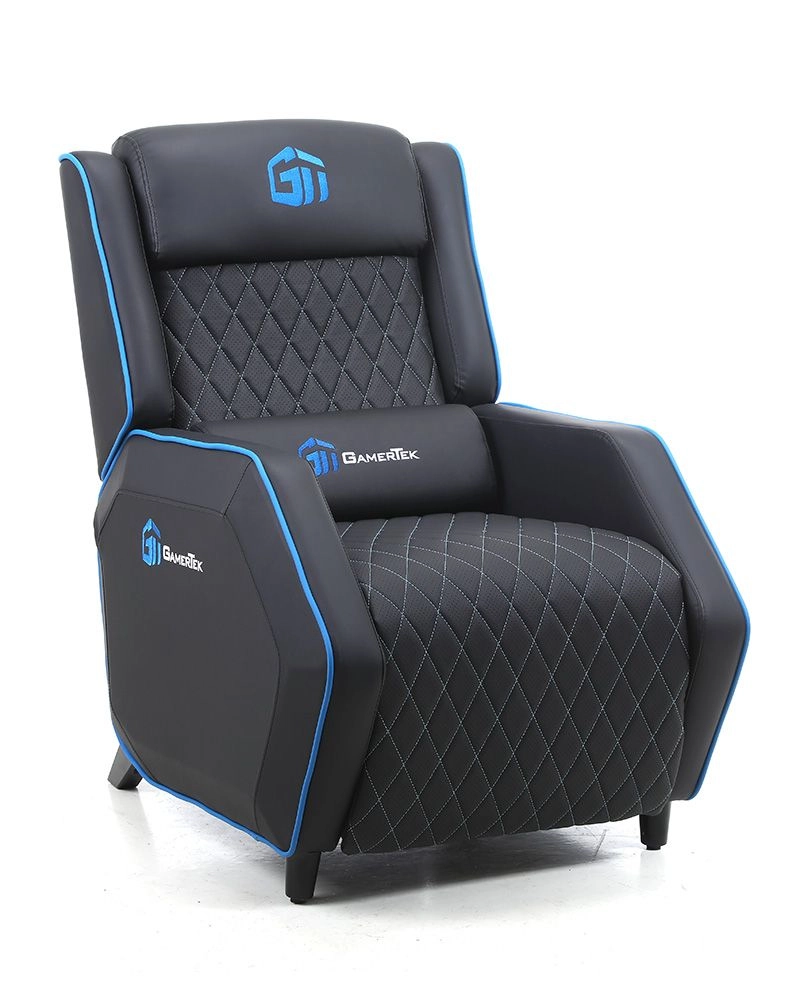 GamerTek GT-ELITE - Black & Blue Diamond Shape PU Leather