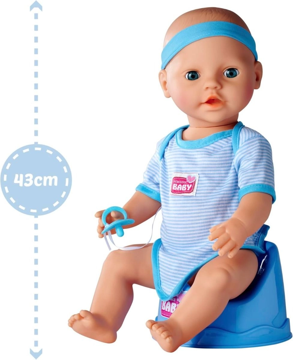 New Born Baby Doll - 43cm Light Blue Ages 3+