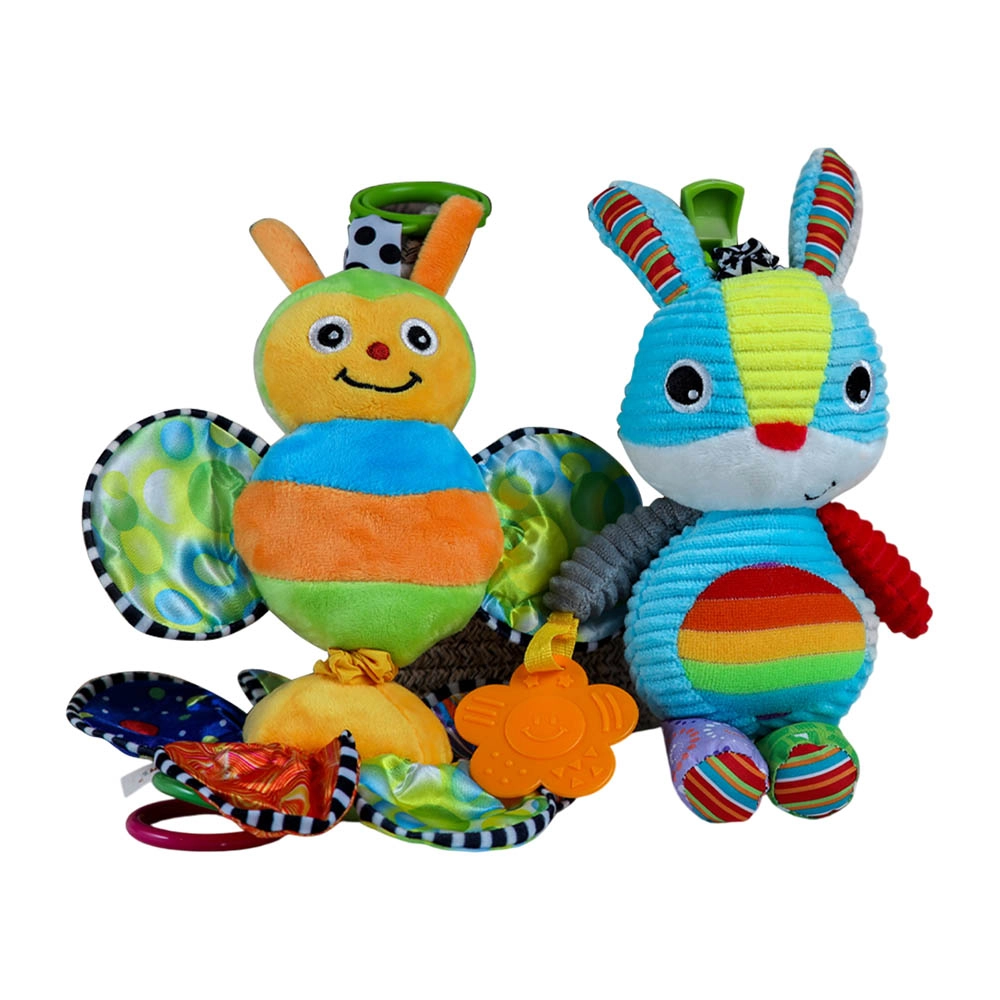 Esabela We Stitch Luv Mechanical Musical Bee Rattle + Vibrate & Voice Rabbit Toy - Suitable for 0 month & above 2