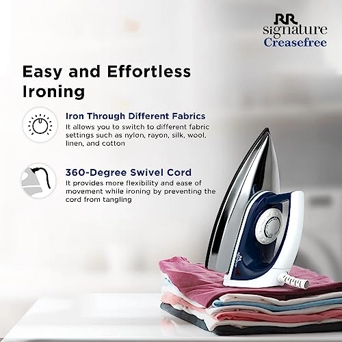 Signature Crease free Dry Iron - 800 watts 360o Swivel Cord