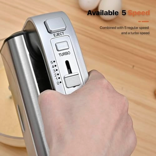 Electric Hand Mixer - 5 Speeds Stainless Steel Beaters