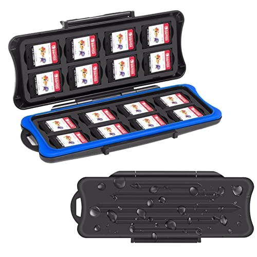 Game Card Storage Box - 16 Game Card Slots 16 Micro SD Card Holders Waterproof
