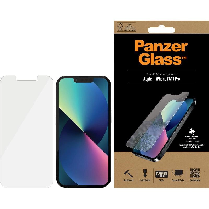 Standard Fit - Privacy Anti-Bacterial Screen Protector for iPhone 13/13 Pro